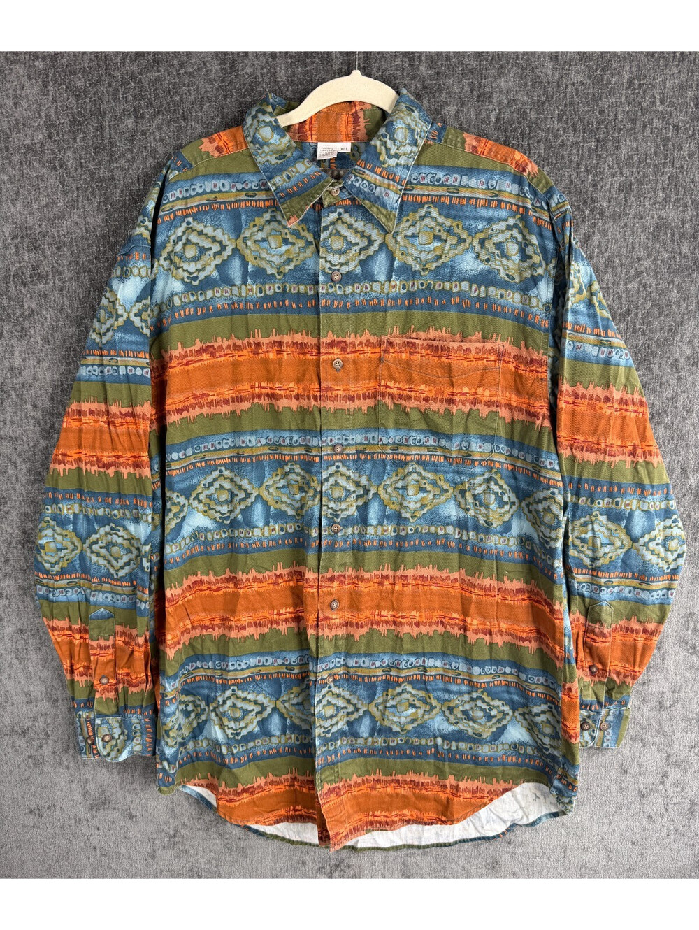 Vintage The Territory Ahead Southwestern Aztec Pattern Shirt Mens XLL Cotton